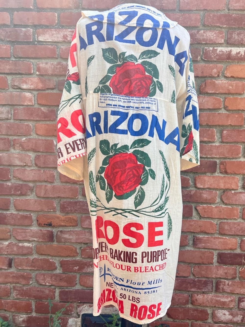 Vintage Sack Rose Print Cotton Dress NWOT - Picture 6 of 11